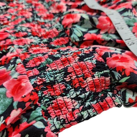 Old Navy Dress For Women Size Medium Floral Print On/Off Shoulder Ruffle - Picture 7 of 10